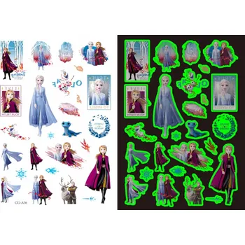 Odstranitelné tetování Dětské dočasné tetování - SVÍTÍCÍ VE TMĚ - LEDOVÉ KRÁLOVSTVÍ 1 (Značka: TAKARA TOMY)