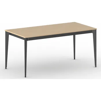 Psací stůl Jednací kancelářský stůl PRIMO ACTION, 160x80 cm, černá podnož, buk