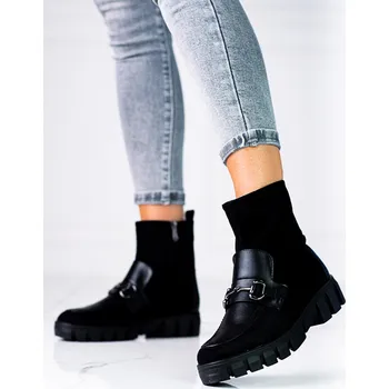 Dámská treková obuv Dámské černé semišové workery XY23-10760B Velikost: 36