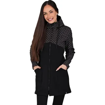 Dámský kabát BARRSA Dámský kabát Kombi Barrsa Double Soft Script / Black / Dots M ČERNÁ