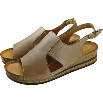 Dámské sandále S 2272- 050 zdravotní kožené sandály s podporami kleneb nožních; barva hnědá 41