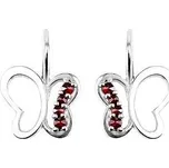 Granát Turnov Český granát náušnice motýl