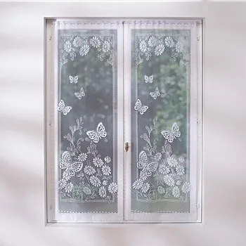 Záclona Blancheporte Rovná záclona Motýli bílá 44x160 cm