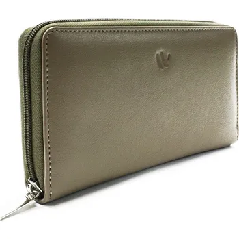 Arwel Šedohnědá dámská kožená zipová peněženka 511-3559-26
