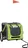 Vozík za kolo pro psa z oxfordské tkaniny s železným rámem 69 x 73,5 x 133,5 cm, zelený/šedý