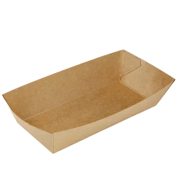 Jednorázové nádobí EcoPack Papírová miska EKO na hranolky / fast food 160x67/183x90 x 40 mm hnědá bal/100 ks