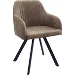 2SET jídelní židle LUCCA taupe hnědá mikrovlákno