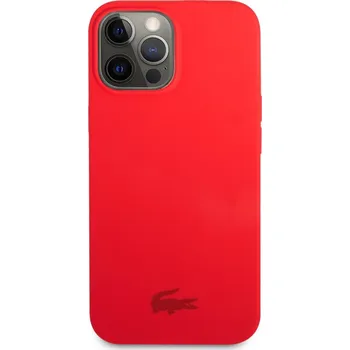 Pouzdro na mobilní telefon Lacoste Liquid Silicone Print Logo kryt pro iPhone 13 Pro Max Červená
