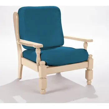 Napínací potah Blancheporte Pružný jednobarevný potah na rustikální křeslo tyrkysová opěrka + sedák