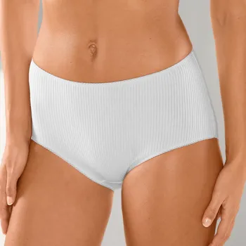 Kalhotky Blancheporte Sada 6 kalhotek maxi s plochým žebrováním bílá 38/40