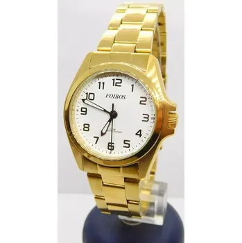 Hodinky FOIBOS Dámské ocelové zlacené čitelné hodinky 5ATM FOIBOS CK1571.13 (FOIBOS Dámské ocelové zlacené čitelné hodinky 5ATM FOIBOS CK1571.13)