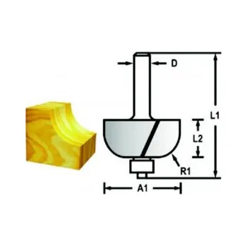 Příslušenství k frézce Fe Produkt Makita D-48583 Žlábkovací fréza s ložiskem stopka 8 mm,15,9x6,35x49 mm STOP