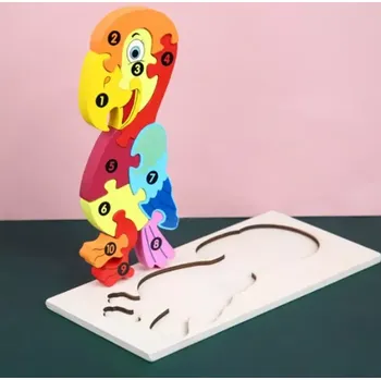 Puzzle Dřevěné 3D puzzle - PAPOUŠEK (Značka: DATGO)
