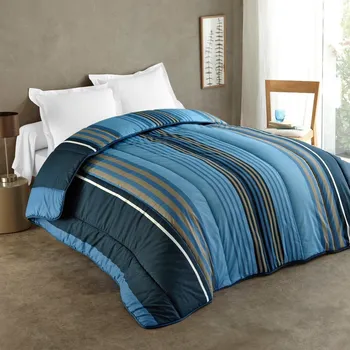 přikrývka Blancheporte Přikrývka s potiskem Detroit, bavlna 400g/m2 nám.modrá 200x200 cm