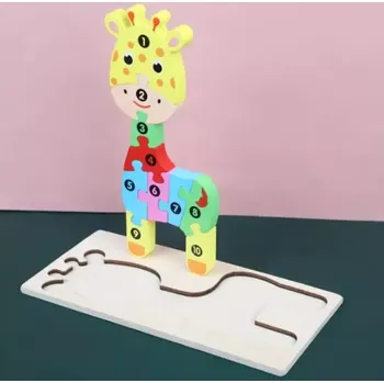 Puzzle Dřevěné 3D puzzle - ŽIRAFKA (Značka: DATGO)