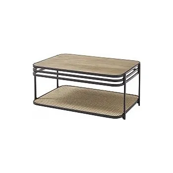 Konferenční stolek Konferenční stolek BOMI kovová černá kostra / mango dřevo