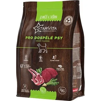 Krmivo pro psa StarVita granule pro dospělé psy jehně, zvěřina 4kg