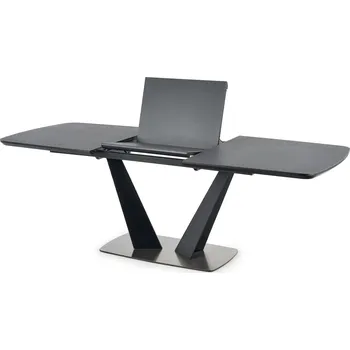 Nábytek Moderní jídelní stůl Halmar FANGOR rozkládací, deska - tmavě šedá, podstawa - černá (3p=1szt) (3 karton)