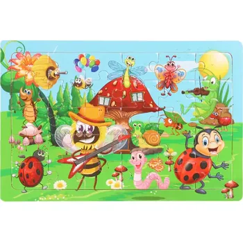 Puzzle Dřevěné puzzle pro nejmenší (L-30ks) - HOUBA (Značka: DDWE)