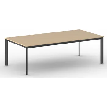 Psací stůl B2B Partner Jednací kancelářský stůl PRIMO INVITATION, 240x120 cm, černá podnož, buk