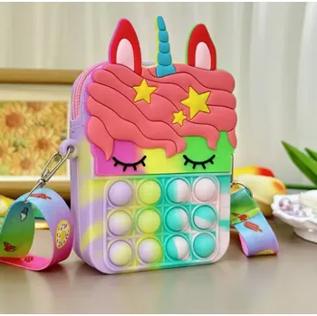 Kabelka Mini silikonová kabelka - POP IT - Jednorožec 3 (Značka: MEET BEAUTY)
