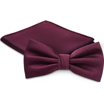 Motýlek Sada karmínového předvázaného motýlka a kapesníčku do saka - Trendhim