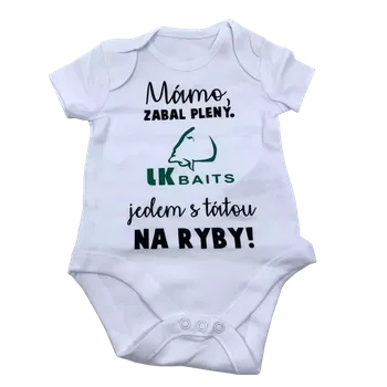 Kojenecký body LK Baits body krátký rukáv Mámo zabal pleny 6-9 měsíců zelený nápis