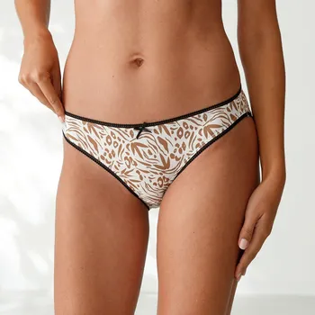 Kalhotky Blancheporte Sada 4 bavlněných slipových kalhotek mini se sladěným potiskem zvířecí kůže černá/bílá 46/48