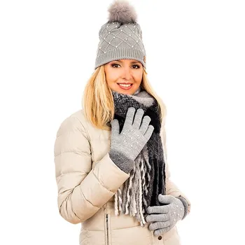 Čepice Antonio Jemná kostkovaná šála vzor uni