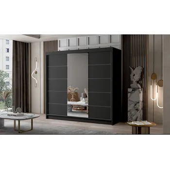 Ložnice Velká šatní skříň PALERMO VI 200 cm Černá