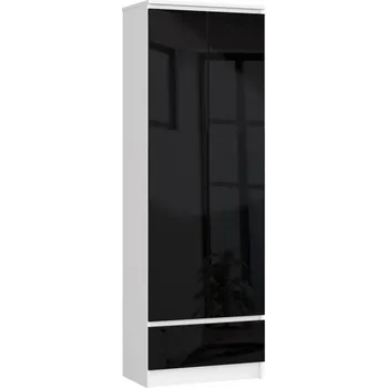 regál Regál R60 2D1SZ černý lesk bílá