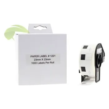 Kotouček do pokladny a tiskárny štítků TONERSYP etikety pro Brother DK-11221, 23mm x 23mm, 1000ks, bílé