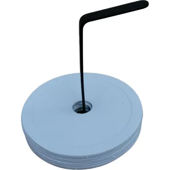 Sportovní kužel Značka na podlahu kruh, sada 10 ks Barva: bílá