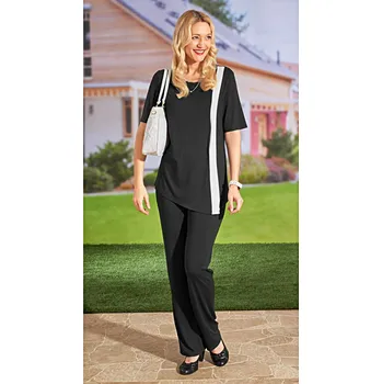 Dámská halenka 3Pagen Tunika černá-bílá S