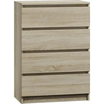 Šatní skříň Komoda Malva 4 zásuvky - dub sonoma