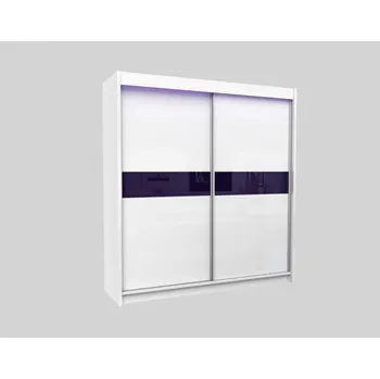 Šatní skříň Kvalitní Šatní Skříň Tanna 200 cm Bílá/fialová