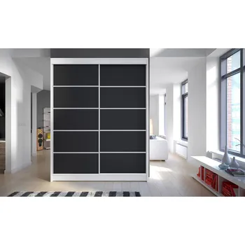 Šatní skříň Šatní skříň CAMINO IV šířka 150 cm - bílá/černá