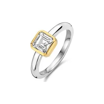 Prsten Prsten TI SENTO se zlacením a zirkony 12328ZY/54