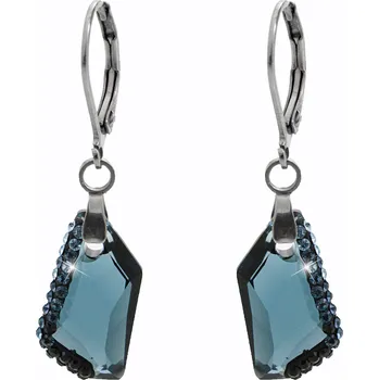 Módní doplněk JSB bijoux s.r.o. Ocelové náušnice klapky malý zdobený lichoběžník Swarovski Montana