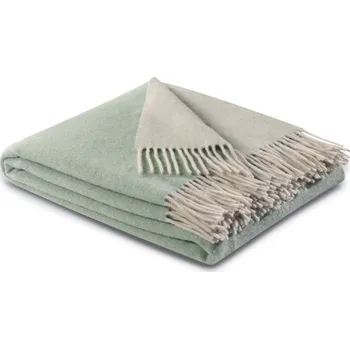 deka Biederlack Zeleno-krémový kašmírový pléd 150 x 200 cm