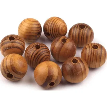 Dětské navlékací korálky Dřevěné korálky Strip Ø20 mm 10ks