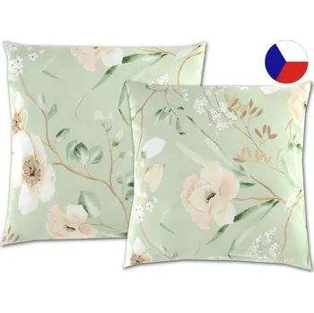Dekorativní polštářek Bavlněný dekorační polštář 50x50 EXCLUSIVE Magnolie zelená
