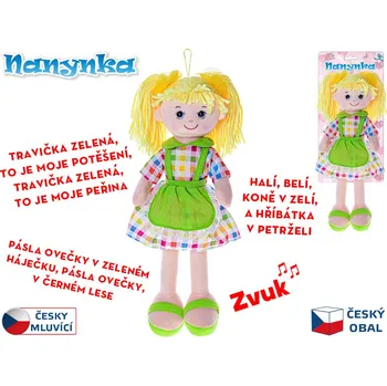 Panenka Mikro trading Panenka Nanynka - česky mluvící a zpívající - 50 cm - žlutá