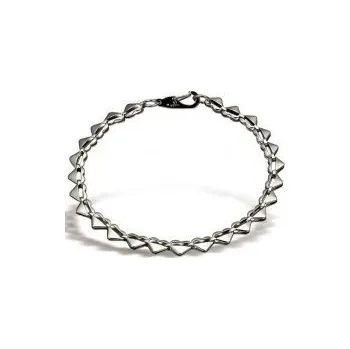 Náramek Prosperk Jemný dámský ocelový náramek ze srdíček S4808