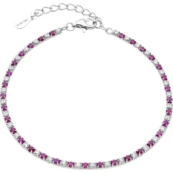 Náramek JKB Jewel Stříbrný tenisový náramek s červenými zirkony Stella