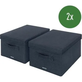 Úložný box LEITZ Fabric textilní úložný box s víkem M, 2 kusy, 20,3 x 28,5 x 38 cm (61440089)