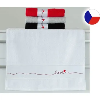 Bytový textil Froté ručník 50x100 NORA TISK 450g Love bílé