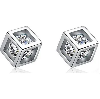 Náušnice Prosperk Náušnice pecky krychličky s krystalem rhodiované S1165