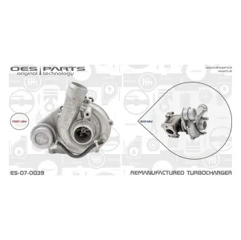 Turbodmychadlo Dmychadlo, plnění PEUGEOT, 0375C8, 0375E1, 0375E2, 0375E5, 0375F1, 0375F2, 0375H8, 0375H9, 37500, 375000, 9622526980, 9625526980, 9633382180, 9633382380, 9645247080, OES, ES-07-0039