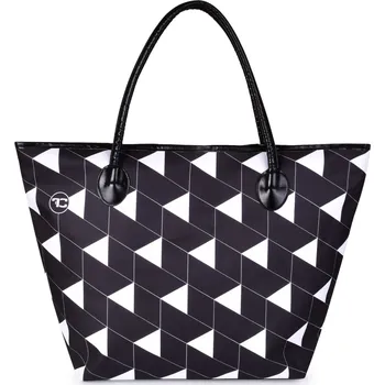 Kabelka TRIANGLES | Velká textilní kabelka na zip | oboustranný motiv & vnitřní kapsa Dedra